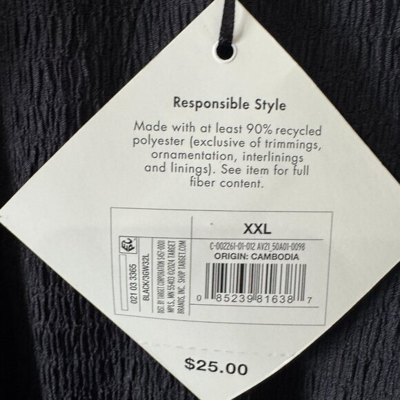 NWT Ava & Viv Plus Textured Stretch Flutter Sleeve Dress Black Size XXL - Picture 6 of 7